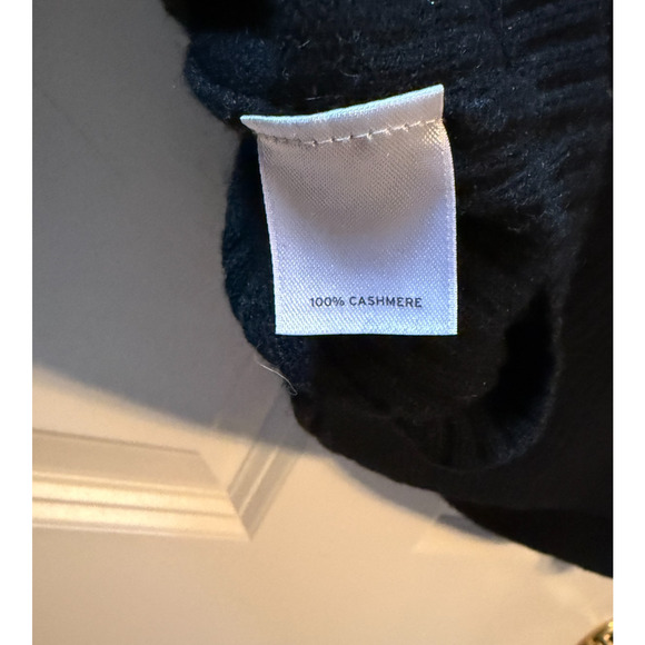 Halogen Cashmere Size 2X Dark Navy Black White Polka Dot Crew Neck Sweater - Picture 6 of 7